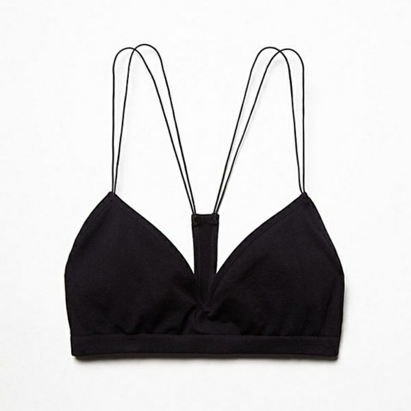 Free People Skinny Strap Bralette Bra Black XS/S - Picture 5 of 5